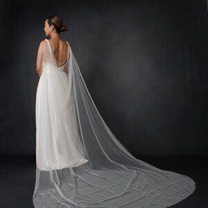Wedding Dress Cape for bridal pearl shawl long wedding dress coverups